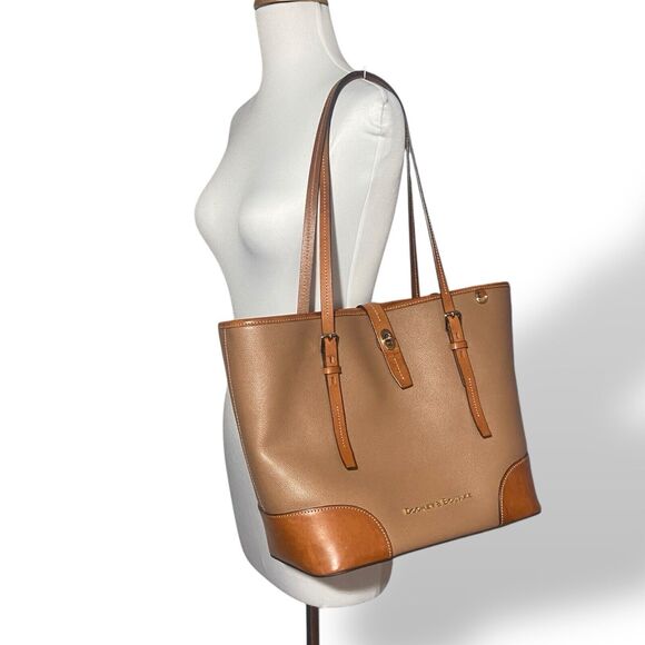Dooney & Bourke Handbag Shoulder Bag Tote Large Tan Brown Leather Pebble Finish - Picture 8 of 16